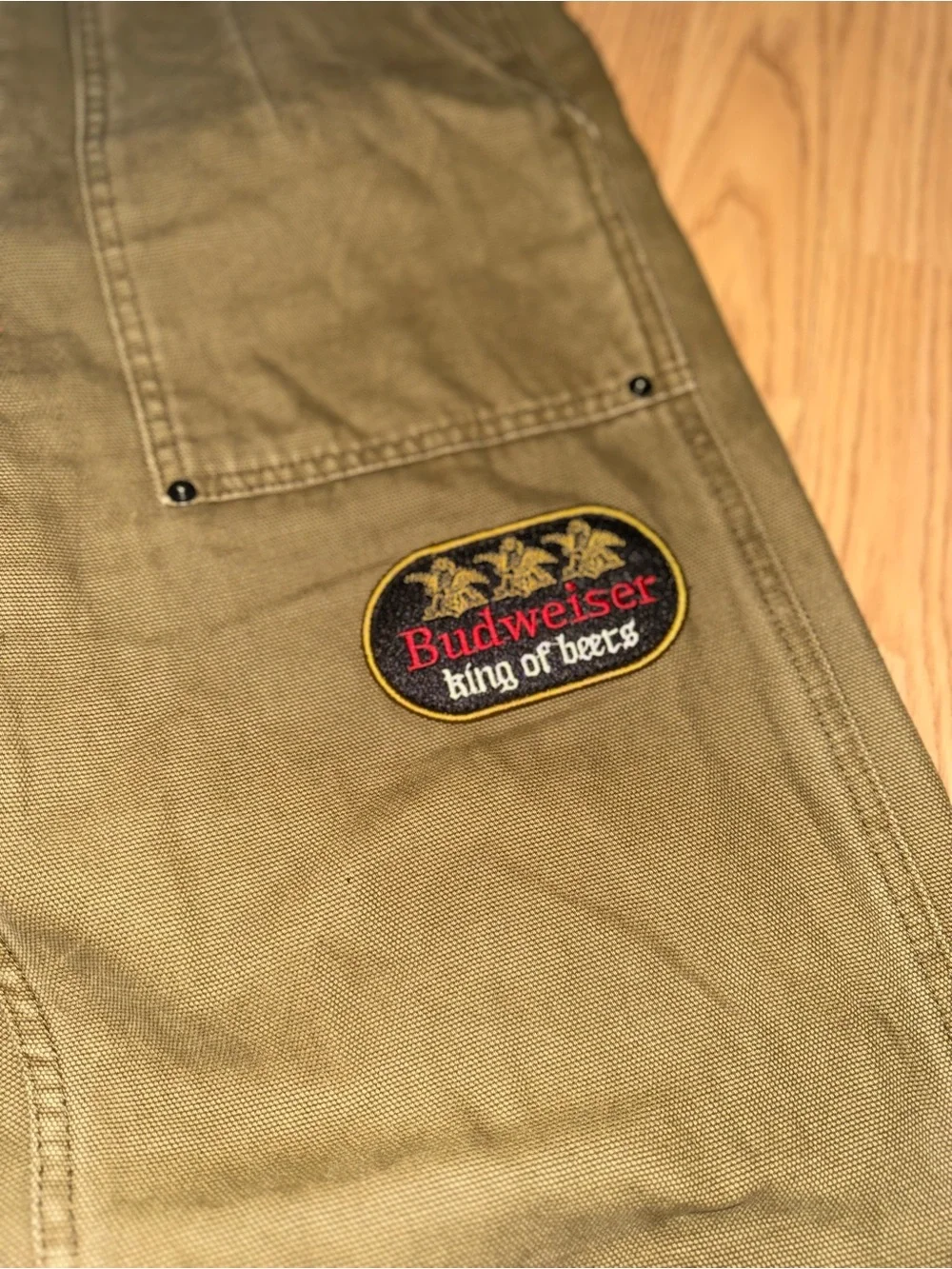 Budweiser PACSUN Carpenter Pants Mens 30x28 Canvas Brown Beer Logo Workwear